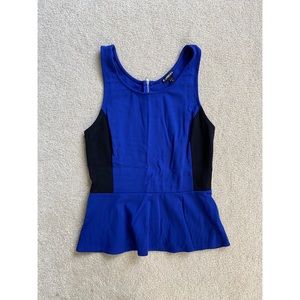 Express Cobalt Blue Peplum Tank Top
